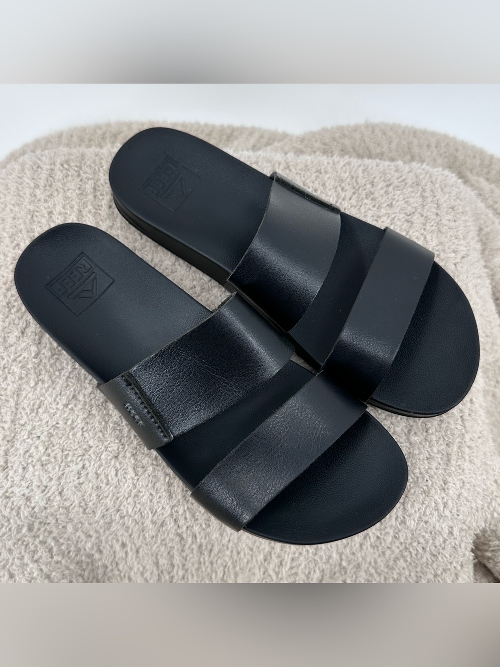 Reef Black Slide Sandals - Womens Classic Dual Strap